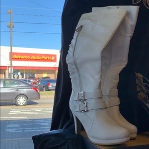 White Heel Boots